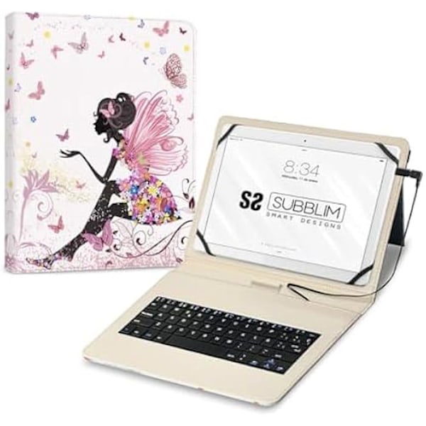 Tabletui med mikro-USB-tastatur - Type C, spansk tastatur, 11" tommer, magnetisk lukning - SUBBLIM