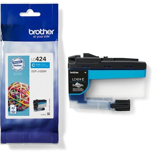 LC424C blækpatron - BROTHER - 750 sider cyan med høj kapacitet - til DCP-J1200W