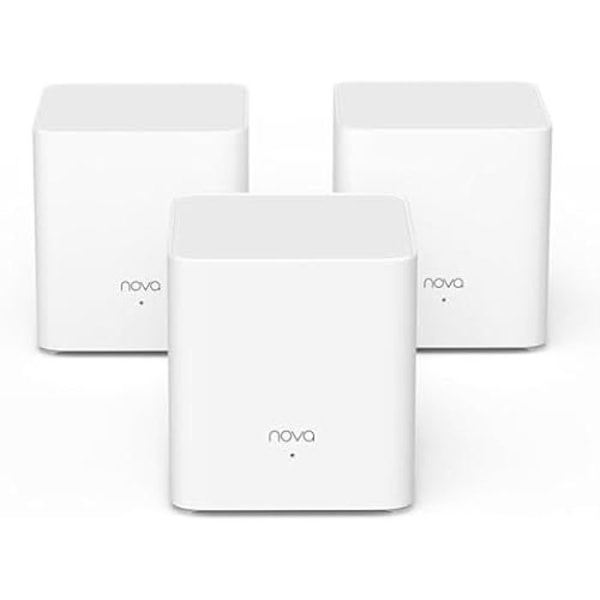 Tenda EX3 3-Pack AX1500 Wi-Fi 6 Mesh -järjestelmä - Kompakti ja kevyt muotoilu - 2,4 GHz ja 5 GHz