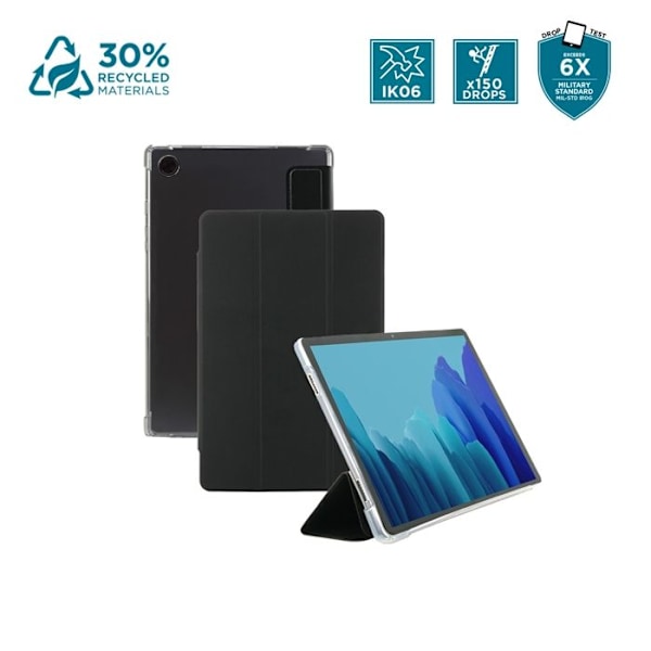 Beskyttelsesskal til Samsung Galaxy Tab A9+ 11'' - Stødabsorberende Transparent/Sort Etui med Stylusbærer - MOBILIS Klar/svart