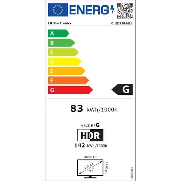 OLED TV - LG - 55B4 - 55" (139 cm) - 4K UHD 3840x2160 - α8 AI Processor 4K - HDR - Smart TV - 4xHDMI 2.1 - WiFi