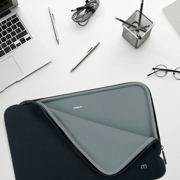Neoprenfodral för Bärbar Dator Tablet 12.5-14" - MacBook Fodral 13" - Svart/Grå - MOBILIS Svart
