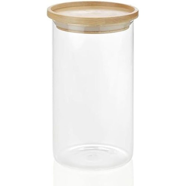 Lasi- ja puupurkki - ANDREA HOUSE - Malli cc16204 - Ø9,5 cm - Korkeus 17,5 cm - Tyylikäs ja käytännöllinen Flerfärgad