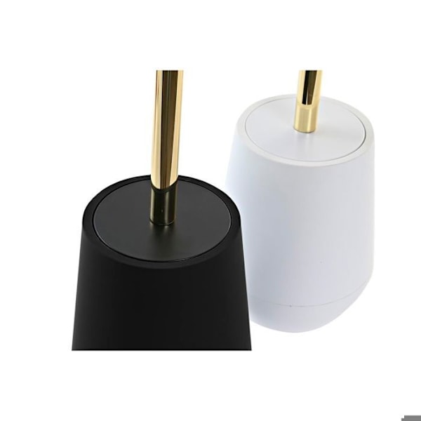 Toalettborste DKD Home Decor 12x12x34,5 cm (x2) vit svart