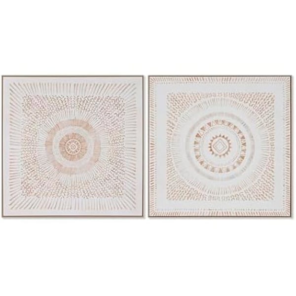 'Tavle - HJEM ÅND - Skandinavisk Mandala - 100 x 100 cm - Multifarvet - 2 enheder' mångfärgad
