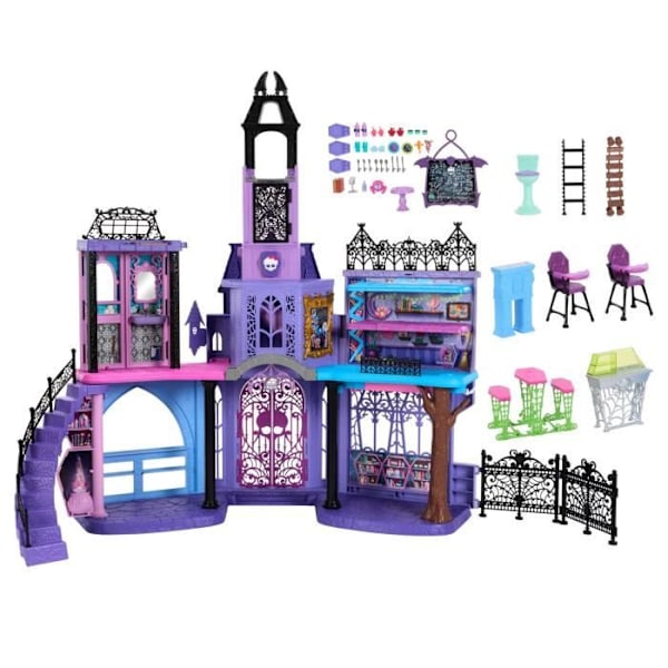 MONSTER HIGH Kummituskoulu - Nukkekoti, yli 35 tarviketta - Monster High - HLP88 Flerfärgad
