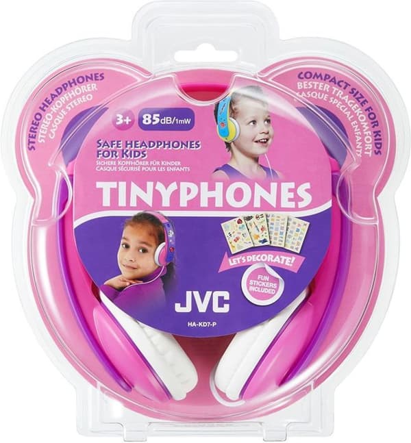 JVC HA-KD7-P-E Rosa och lila Tinyphone-hörlurar för barn Rosa
