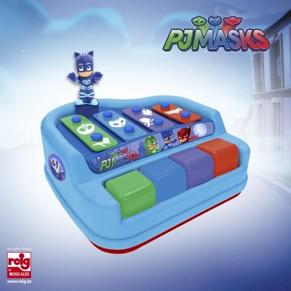 PYJAMASQUE Xylophone - I litho box med fönster Blått och flerfärgat