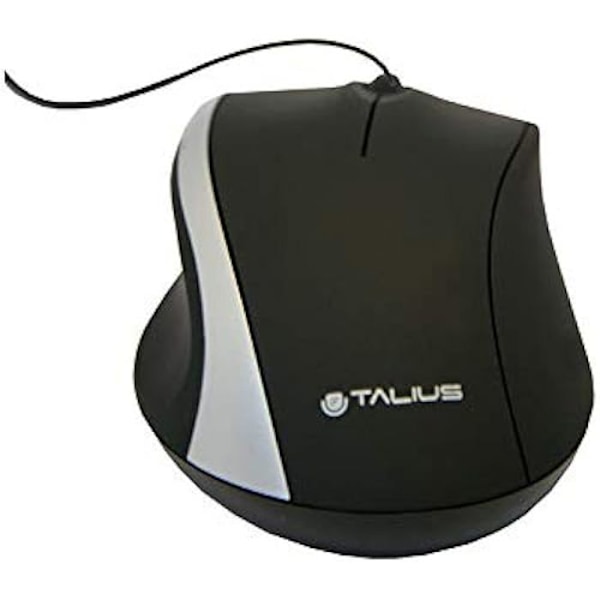USB optisk mus - TALIUS - M491 - Sort - 800 DPI - Ergonomisk Sort, Grå