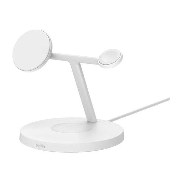 3-i-1 Opladningsstation - Belkin - BoostCharge - Qi2 - MagSafe - Hvid Hvid