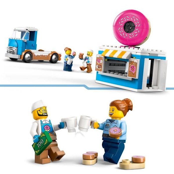 LEGO City 60452 Donut Food Truck – Byggleksak för pojkar från 5 år och uppåt Flerfärgad