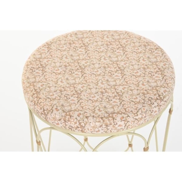 sidebord l creme metalrattan (35 x 35 x 49 cm)