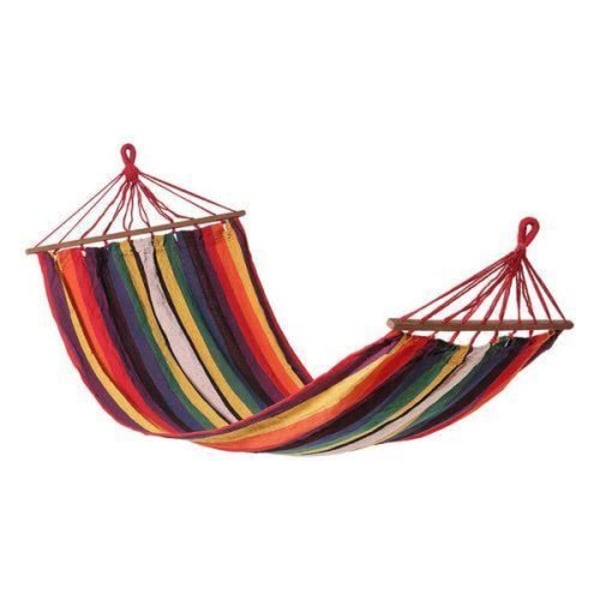 Hängmatta - Flerfärgad - 200 x 100 cm - Textil - 1 person - Utomhus Flerfärgad