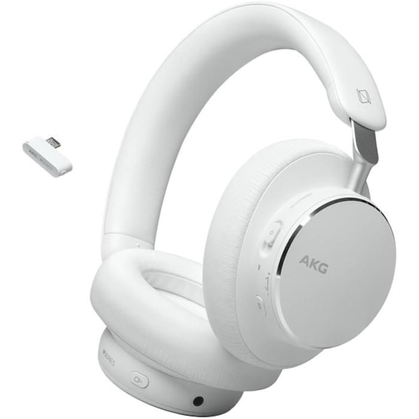 Över-ear hörlurar - AKG - N9 Hybrid - Hi-Res ljud - Adaptiv brusreducering - 100 timmars batteritid Vit