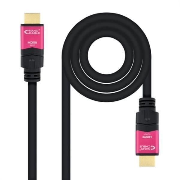 Nanokaapeli 10.15.3725 HDMI-kaapeli - 25 m - HDMI Type A -liitin (vakio) - uros - musta, vaaleanpunainen