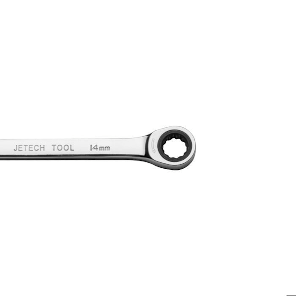 Kombinerad spärrnyckel - Jetech - 14mm - Cr-V stål - Polerad kromfinish - 12 punkter