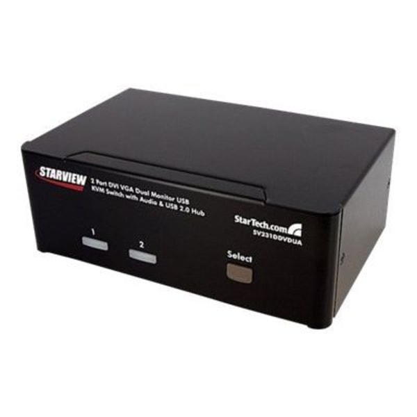 2-porttinen DVI VGA USB KVM-kytkin ja ääni - STARTECH musta