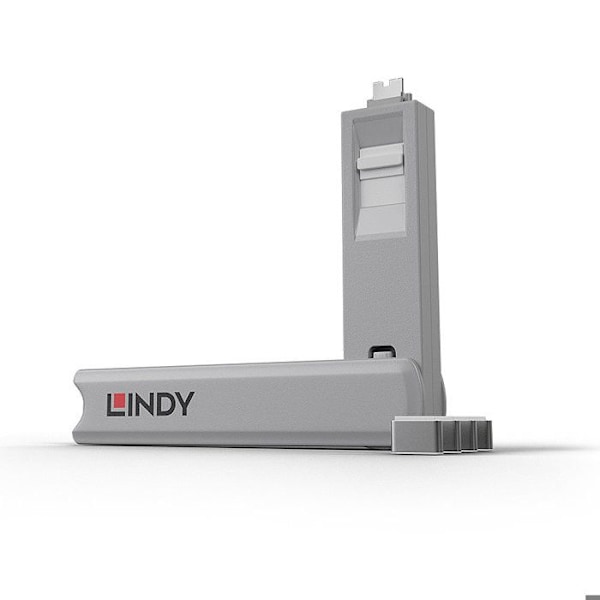 USB Type C port blocker - LINDY - Kit with key and 4 locks - White - 2 years warranty