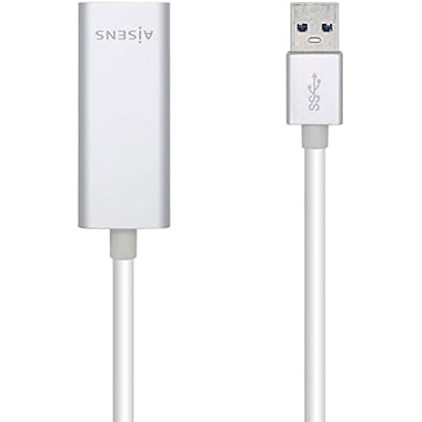 USB 3.0 til Gigabit Ethernet-konverter 10/100/1000 Mbps - AISENS A106-0504 - Sølv