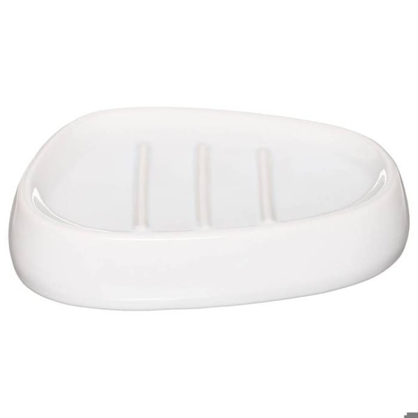 FIVE hvide keramiske sæbeskåle - Silke L, 12 x D, 9,5 x H, 2,5 cm - Modstandsdygtig og elegant Vit