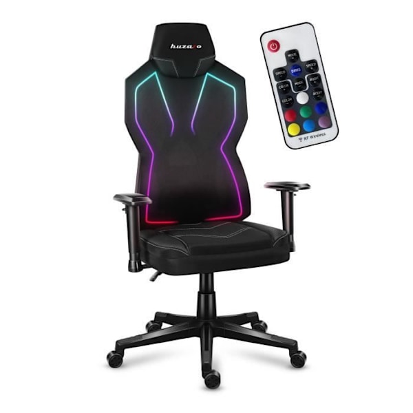 Gaming stol - Huzaro - Combat 6.2 - Sort RGB - LED-belysning - 3D armstøtter - Kippelig RGB LED-belysning