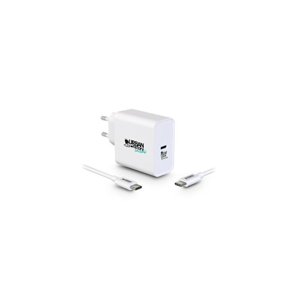 USB-C väggladdare - Urban Factory - CYCLEE - 65 W - Ekodesignad - Vit Vit