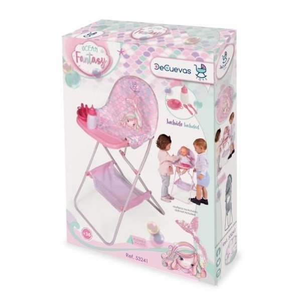Hög stol för docka - Decuevas Toys - 53241 - Fällbar - Samling Ocean Fantasy - Oceanisk design