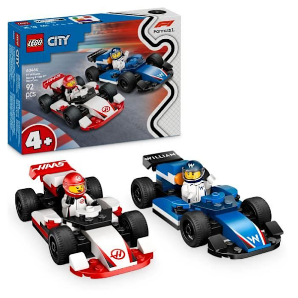 LEGO City 60464 Williams Racing og Haas F1 F1 racerbiler - Legetøj fra 4 år og opefter Flerfärgad