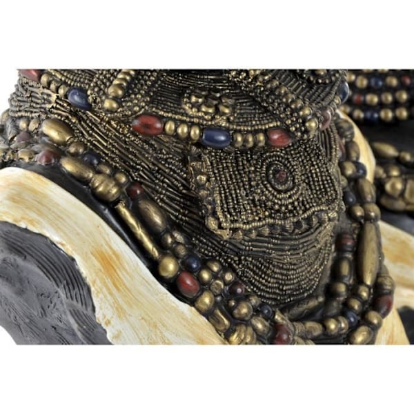 Afrikansk dekorativ figur 26 x 20 x 42 cm svart kolonial beige (2 enheter)