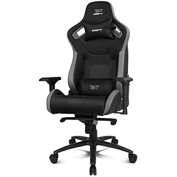 DRIFT GAMING Chair DR600 -DR600BGRAY - Professionell spelstol, konstläder, 4D armstöd, klass 4 kolv, mekanism Grå