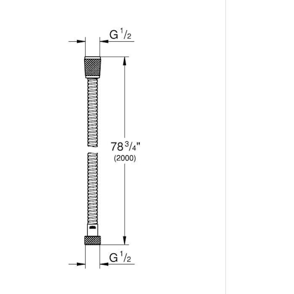 Fleksibel bruser - GROHE - VitalioFlex Metal - 2 m - Krom - Modstandsdygtig over for folder Krom
