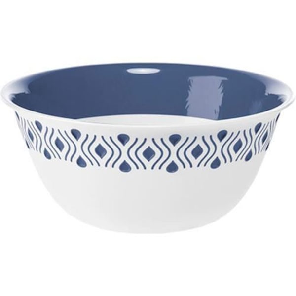 Stefanplast skål Tosca 29 x 13 cm hvid/blå