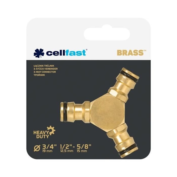 Tee-liitin 52-845 CELLFAST BRASS messinkiä