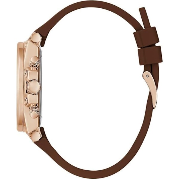 Ur - Guess - Charisma GW0621L5 - Kvarts - Rustfrit stål - Brun silikone rem Silver, brun