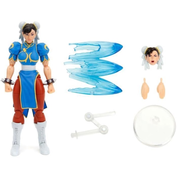 Street Fighter Chun-Li samlarfigur - JADA TOYS - rörlig leksak med tillbehör Brun, grå, blå, gul