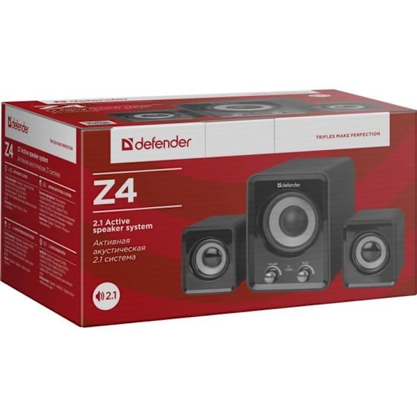Aktivoitava kaiutin - Defender - 2.0 - 16W - USB - Langallinen - Musta