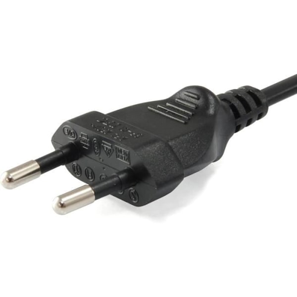 Strømledning - Ikke specificeret - 3 m - Sort - Han/ Hun - H03VV H2-F 2 x 0,75 mm²