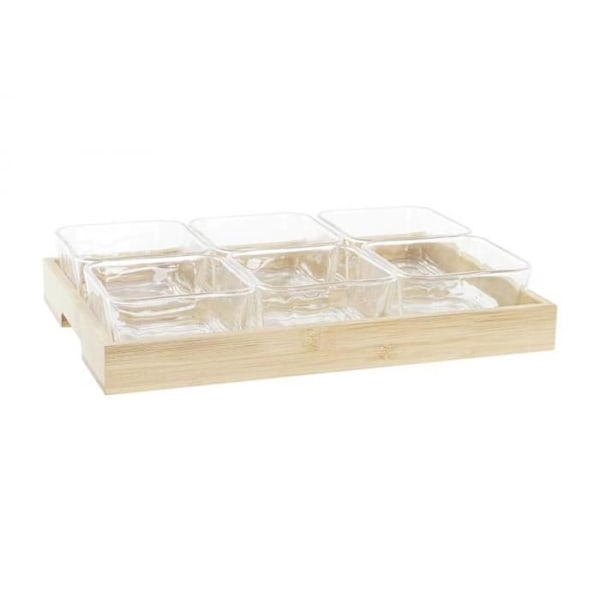 Alkupalatarjotin - DKD HOME DECOR - Estándar - Monivärinen - Bambu ja lasi - 24 x 41 x 34,5 cm mångfärgad