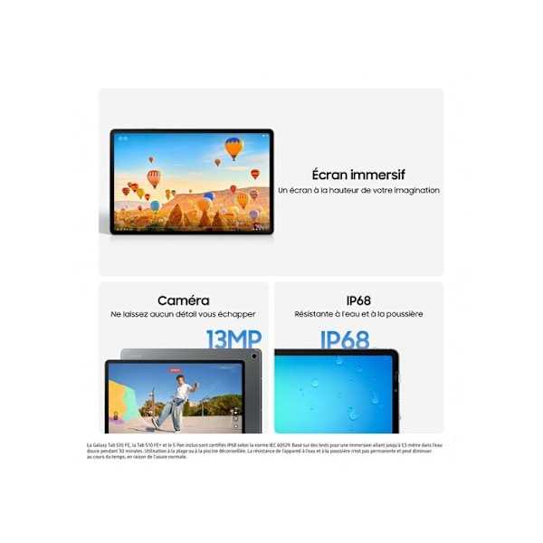 Samsung Galaxy Tab S10 FE+ 13,1 5G 128 Go Grå