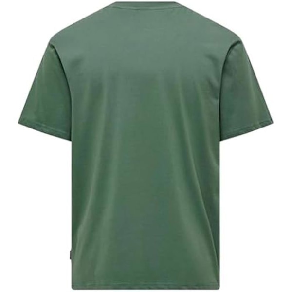Miesten T-paita - ONLY & SONS - Onslevi Life Reg Text SS Tee Noos - Vihreä - Tavallinen - Lyhyet hihat - jag