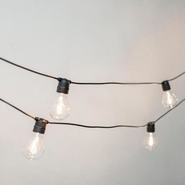 ALLEGRA-Udendørs lys guirlande 10 LED-lys 5m tilsluttes Sort New Garden