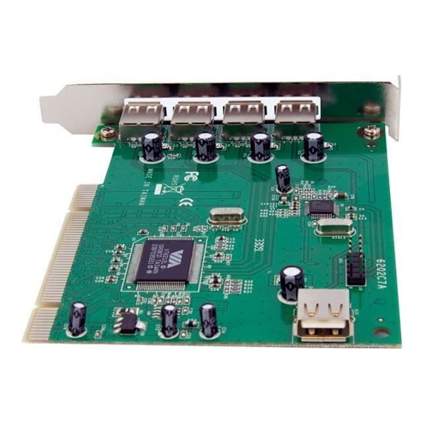 7-porttinen USB 2.0 PCI -ohjainkortti - STARTECH - PCI 5x USB-A (F) 2x IDC (M) -sovitin Vihreä