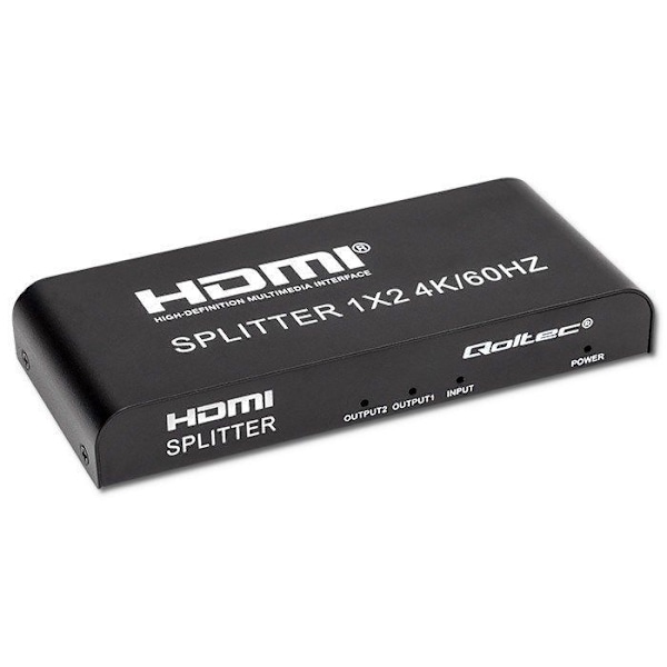 Lyd - video adapter Qoltec - 51797 - Aktiv HDMI splitter 2 x HDMI 4K x 2K 6 Go/s 60Hz