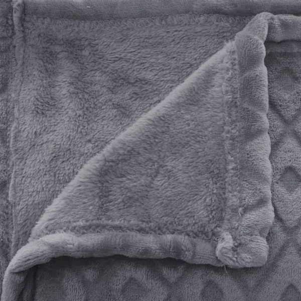Plaid - Atmosphera - 3D Losange - Mørkegrå - 180x230 cm - Polyester Mörkgrå