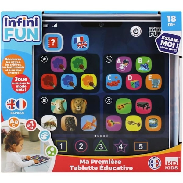 Opettavainen tabletti - KD - Ensimmäinen opettavani tabletti - Erittäin ohut ja kevyt ensimmäisiin oppimisiin sort