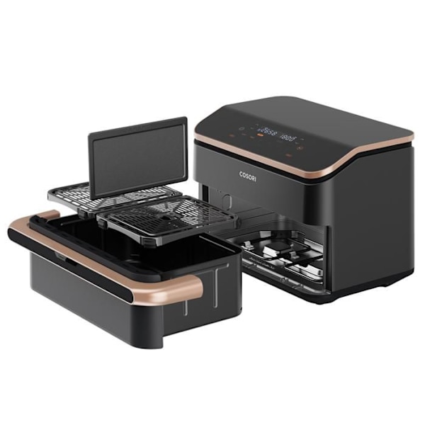 Luftfriter - COSORI - Twinfry Chef Edition - 10 Liter - 2800 W - Temperatur 35°C-240°C Svart / Koppar