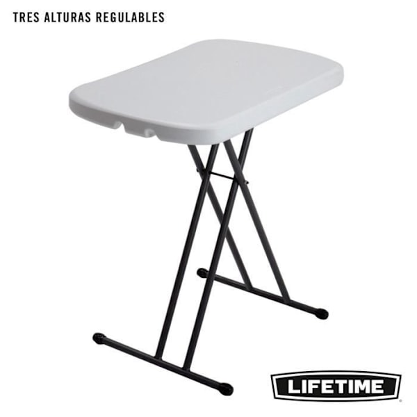 Ultra-resistent multifunktionelt klapbord for livet - LEVETID - 66x46x61 / 66/71 cm - Rektangulært - Hvid