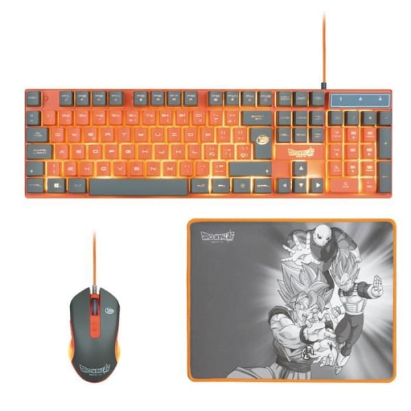 FR-TEC Dragon Ball Super Keyboard Grå, Orange