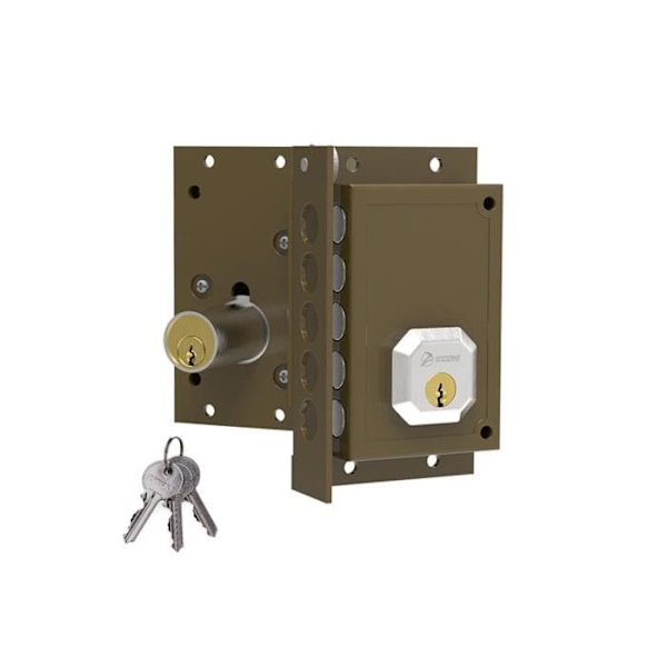 Fælglås - GENERIC - C92 Dr C-C92d Dorcas - Halv cylinder - 60 mm - 5 ben kastanj