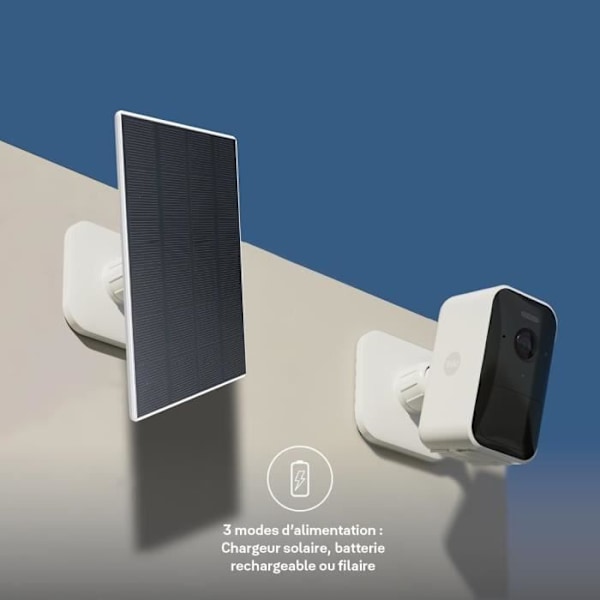 Yale Aurinkopaneeli WiFi-ulkoiseen VALVONTAKAMERAAN - Aurinkosähkötäyttö, Jopa 3W tehoa täydessä auringossa, Kaapeli